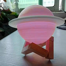 3D Saturn Lamp Home Decoration Bedside Night Light With Base (1 pc / Multicolor) - justgrabit.in | Just Grab It