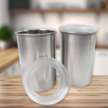 Stainless Steel Airtight Containers with See Through Lid (2 Pc Set / 1000 ML) - justgrabit.in | Just Grab It