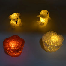 MULTI SHAPE SMALL LIGHT LAMPS LED SHAPE CRYSTAL NIGHT LIGHT LAMP (6 PC SET) - justgrabit.in | Just Grab It