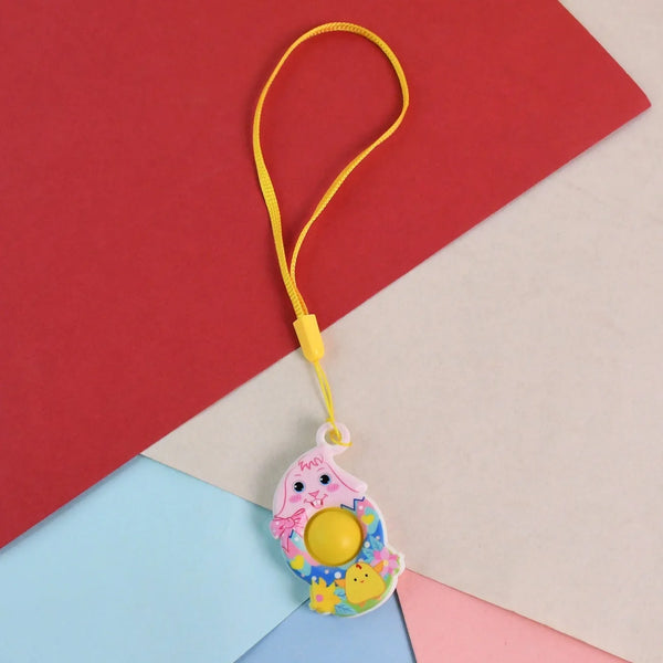 Mini Cartoon Chick - Shaped Push Pop Fidget Toy with Hanging Strap (1 Pc) - Justgrabit Inc.