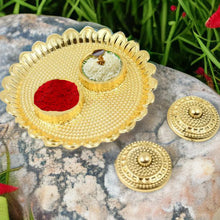 Round Shape Special Puja Thali, Kumkum Thali Holder (1 Pc / Big) - justgrabit.in | Just Grab It