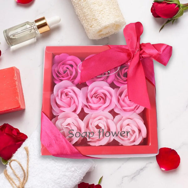 9 Pc Rose Flower Bath Soap (9 Pcs Set) - Justgrabit Inc.