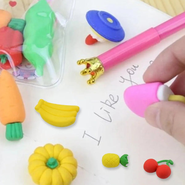 Mix Design Fancy & Stylish Colorful Erasers (1 Set / 3 Pc Set) - justgrabit.in | Just Grab It