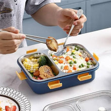 Stainless Steel Lunch Box 2 Section Lunch Box With Spoon - Justgrabit Inc.