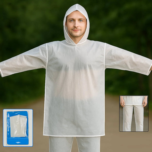 Full - Body Rain Suit – Jacket & Pants Set Fashion Portable Adult Rain Coat (1pc) - justgrabit.in | Just Grab It