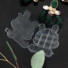 Transparent Cartoon Bear Clear Plastic Storage Box Jewelry Organizer Holder Cabinets For Small objects (1 Pc Mix Color) - justgrabit.in | Just Grab It