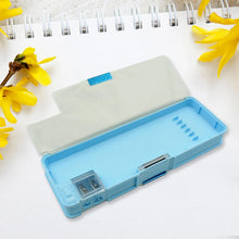 Plastic Multipurpose Compass Box – Double Deck Pencil Case with 2 Compartments & Cartoon Organizer (1 Pc, Mix Design) - Justgrabit Inc.