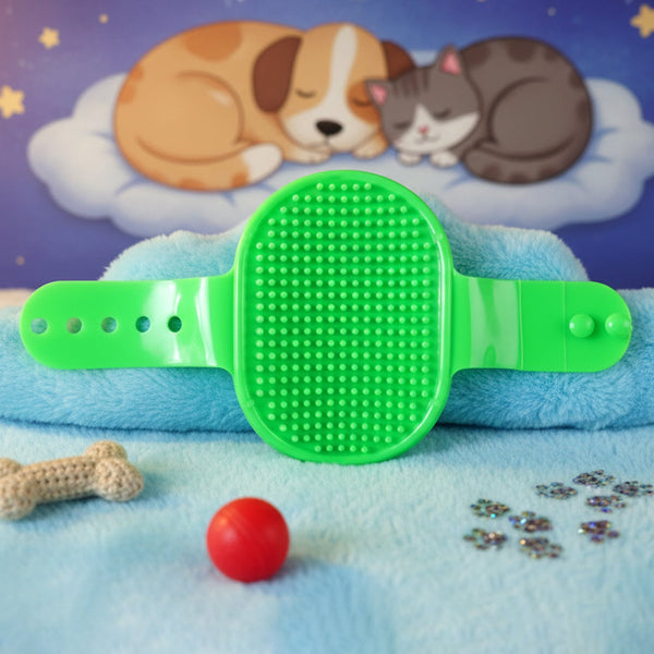 Pet Grooming Bath Brush with Adjustable Hand Strap for Dogs & Cats (1 Pc) - justgrabit.in | Just Grab It