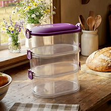 3 Layer Stackable Airtight Food Storage Container Set (1 Set) - justgrabit.in | Just Grab It