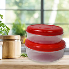 Round Plastic Big & Small Storage Container Box (PACK OF 2) - justgrabit.in | Just Grab It
