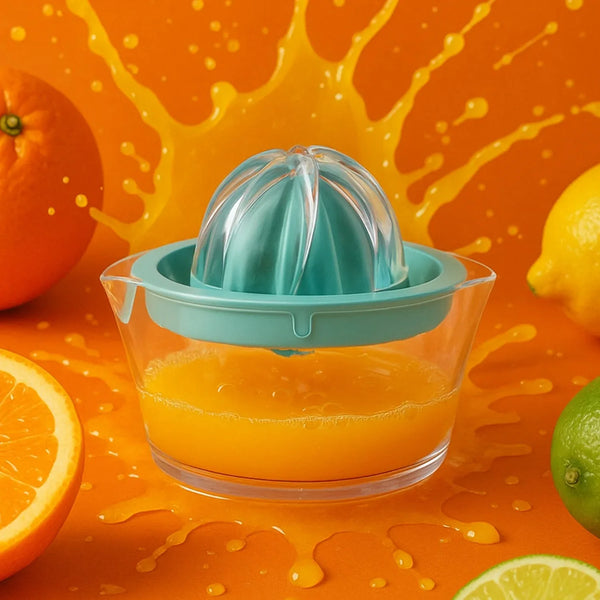 Manual Drink Orange Lemon Citrus Lime Fruit Juice Juicer Squeezer, BPA Free, Press & Pourer With Lid Plastic Manual (1 Pc) - Justgrabit Inc.