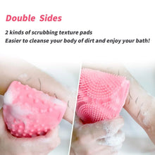 Silicone Body Back Scrubber - Double - Sided Bath Brush for Deep Cleaning & Massage (Medium Size /1pc) - justgrabit.in | Just Grab It