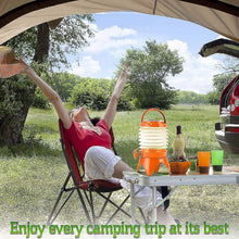 Plastic Collapsible Beverages Container with Tap Cold Drink Dispenser Folding Water Storage Water Jug Tank for Home and Outdoor Party Traveling Picnic (3.5 Litter/ Multicolor) - Justgrabit Inc.