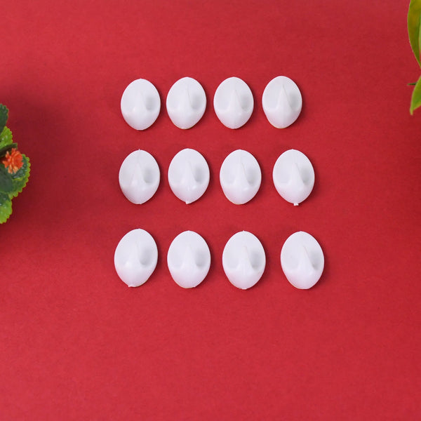 Earth Star Self Adhesive Plastic Wall Hook (12 Pc) - justgrabit.in | Just Grab It