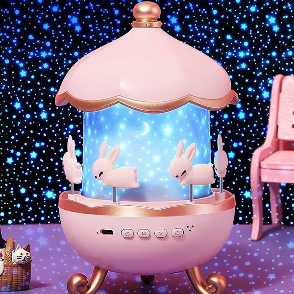 Bunny’s Carousel Rotating LED Night Light - Justgrabit Inc.