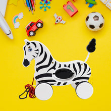 Zebra Pull Along Toy Baby Early Walking Pull Toy Rope Toy for Babies Walking Toy - justgrabit.in | Just Grab It