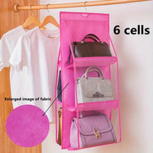 6 Pockets Hanging Purse Handbag Organizer Clear Hanging Shelf Bag (1 Pc) - justgrabit.in | Just Grab It