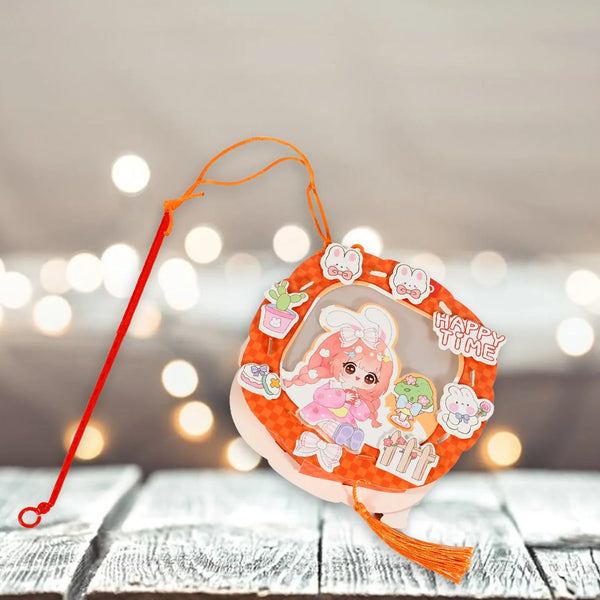 DIY Handmade Cartoon Paper Lanterns – Antique Hollow - Out LED Projection for Festival Decor - Justgrabit Inc.