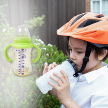 Plastic Baby Feeding Bottle with Handles, Cleaning brush & Straw (300 ML / 1 Pc) - justgrabit.in | Just Grab It