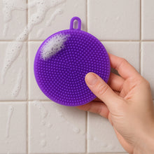 Purple Silicone Dish Scrubber Sponge Mildew Free, Non Stick, Heat Resistant - justgrabit.in | Just Grab It