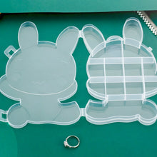 Transparent Cartoon Bear Clear Plastic Storage Box Jewelry Organizer Holder Cabinets For Small objects (1 Pc Mix Color) - justgrabit.in | Just Grab It