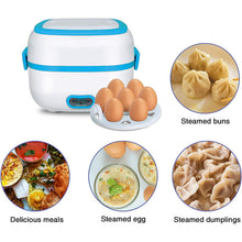 Electric Lunch Box, 3 In 1 Food Heater / Cooker / Steamer with Stainless (1 Set) - justgrabit.in | Just Grab It