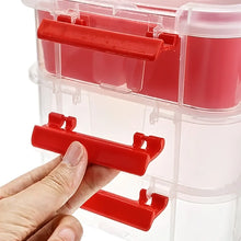 3 - Layer Multi - Purpose Transparent Plastic Storage Carry Box with Handle - Justgrabit Inc.