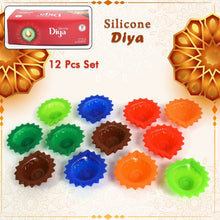 Silicone Diya for Diwali Attractive Design Colourful Diya Combo, Diwali (12 Pcs Set) - justgrabit.in | Just Grab It
