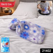 Floral Printed Soft Plush Hot Water Bag And Cover (19x12 Cm) - justgrabit.in | Just Grab It