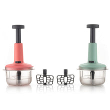2 - in - 1 Push Chopper 800ml with Stainless Steel Blade for Quick Food Prep - justgrabit.in | Just Grab It