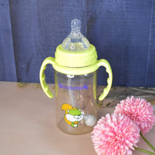 Plastic Baby Feeding Bottle with Handles, Cleaning brush & Straw (300 ML / 1 Pc) - justgrabit.in | Just Grab It