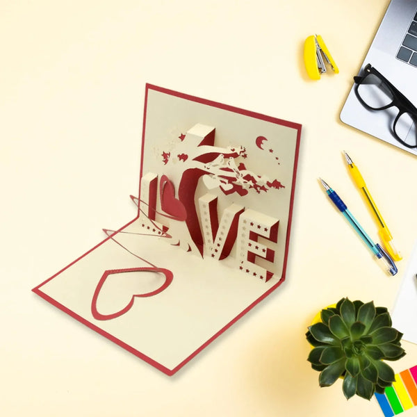 3D Paper Wish Card High Quality Paper Card All Design Card Good Wishing Card (Birthday , Valentine , love , Christmas Card) (1Pc ) - justgrabit.in | Just Grab It
