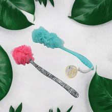Long Handle Shower Puff Pouf Sponge Exfoliating Mesh Brush Scrubber,Bath Loofah Bath Scrubber for Body Shower Loofah Brushes, Body Bath Brush for Women and Men, Bathroom Shower Accessories (Mix 1 Pc) - justgrabit.in | Just Grab It
