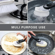 Dish Scrubber with Soap Dispenser, Soap Dispensing Dish Brush Set (1 Set) - justgrabit.in | Just Grab It
