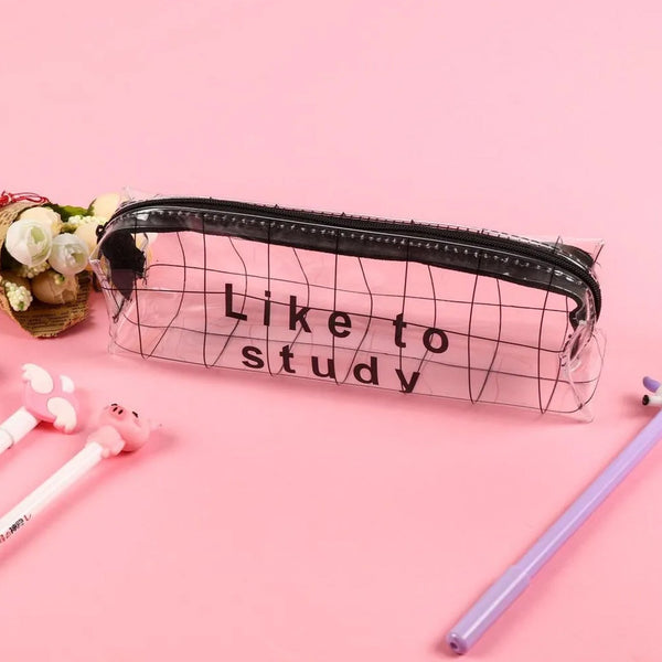 Transparent Pencil Pouch With Zipper (1 Pc) - justgrabit.in | Just Grab It
