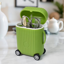 Manicure & Pedicure Kit – 8 Pc Grooming Set with 4 - Wheel Suitcase Trolley - justgrabit.in | Just Grab It