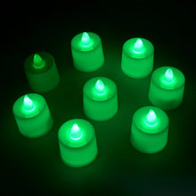 GREEN FLAMELESS LED TEALIGHTS, SMOKELESS PLASTIC DECORATIVE CANDLES - LED TEA LIGHT CANDLE FOR HOME DECORATION, Diwali (PACK OF 8) - justgrabit.in | Just Grab It