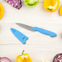 Stainless Steel Fruit Knife, New Sharp and Durable Fruit Knife Small, Comfortable Non - slip Handle, with Protective Cover, Suitable for Most Types of Vegetables and Fruits(1 Pc) - justgrabit.in | Just Grab It
