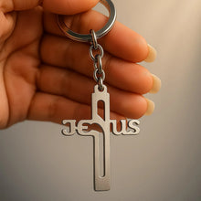 Elegant Metal Cross Keychain with Gujarati 