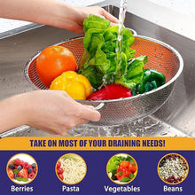 Stainless Steel Rice Vegetables Washing Bowl Strainer Collapsible Strainer. - justgrabit.in | Just Grab It