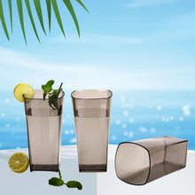 Unbreakable Transparent Square Design Wine Tumbler Plastic Glass Set Pack of 6 - justgrabit.in | Just Grab It