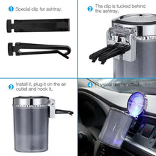 Premium Quality LED Illuminated Car Ashtray with Lid and Detachable Holder (1 Pc) - justgrabit.in | Just Grab It