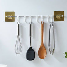 Wall Mounted Adhesive Kitchen Utility Hook Rack (1 Set) - justgrabit.in | Just Grab It