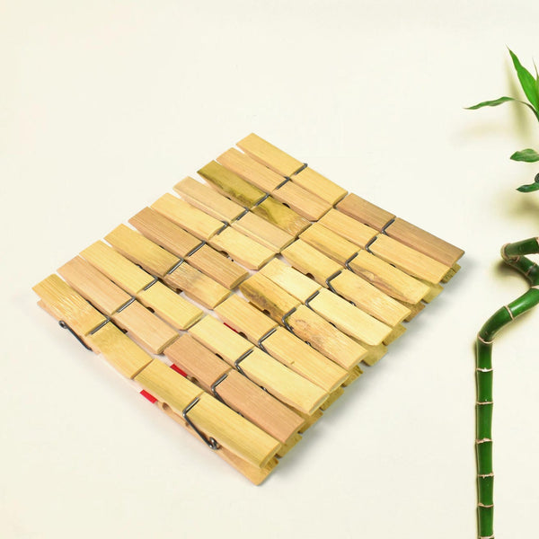 Heavy Duty Bamboo Wooden Cloth Clips / Pegs (20 Pcs Set) - justgrabit.in | Just Grab It