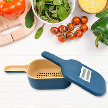 Vegetable Slicer Cutter - 6 Blades Kitchen Accessories, Tools & Appliances with Container & Handle (1 Set) - justgrabit.in | Just Grab It