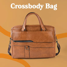 Premium Faux Leather Multipurpose Messenger Briefcase with Shoulder Strap (1 Pc) - Justgrabit Inc.