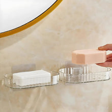 Self Adhesive Transparent Wall Mounted Soap Dish Holder (2 Pc) - justgrabit.in | Just Grab It