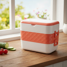 Electric Heated Lunch Box with Stainless Steel Inner Containers (1 Set) - justgrabit.in | Just Grab It