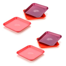 Square Plastic Dinner Plate Set (Set of 6 Pcs) Colorful Snacks / Breakfast Plate (Set of 6 Pcs) - justgrabit.in | Just Grab It