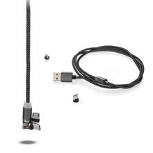 Magnetic Charging Cable 3 in 1 Metal Magnetic Micro USB Type C Lighting Cable with LED, Multiple Charging Adapters for All Android and all Smartphones (Compatible with All Android and iPhone Smartphones, Tablet, PC, Mobile - Justgrabit Inc.